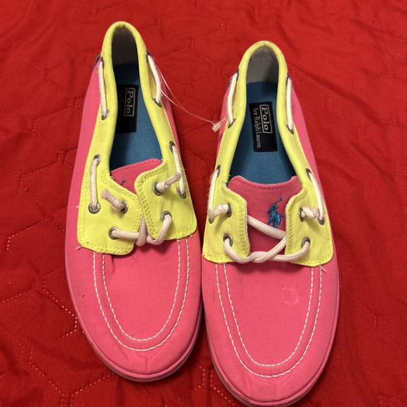 Polo Ralph Lauren‎ Sander 990971 Canvas Boat Deck Shoes Womens 5.5 In Size - Picture 1 of 6